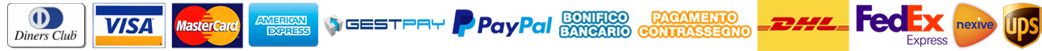 Pagamenti Accettati: VISA - MASTERCARD - AMERICAN EXPRESS - GESTPAY - PAYPAL - BONIFICO BANCARIO -CONTRASSEGNO. Corrieri: DHL - FEDEX - UPS - NEXIVE Pagamenti Accettati: VISA - MASTERCARD - AMERICAN EXPRESS - GESTPAY - PAYPAL - BONIFICO BANCARIO -CONTRASSEGNO. Corrieri: DHL - FEDEX - UPS - NEXIVE